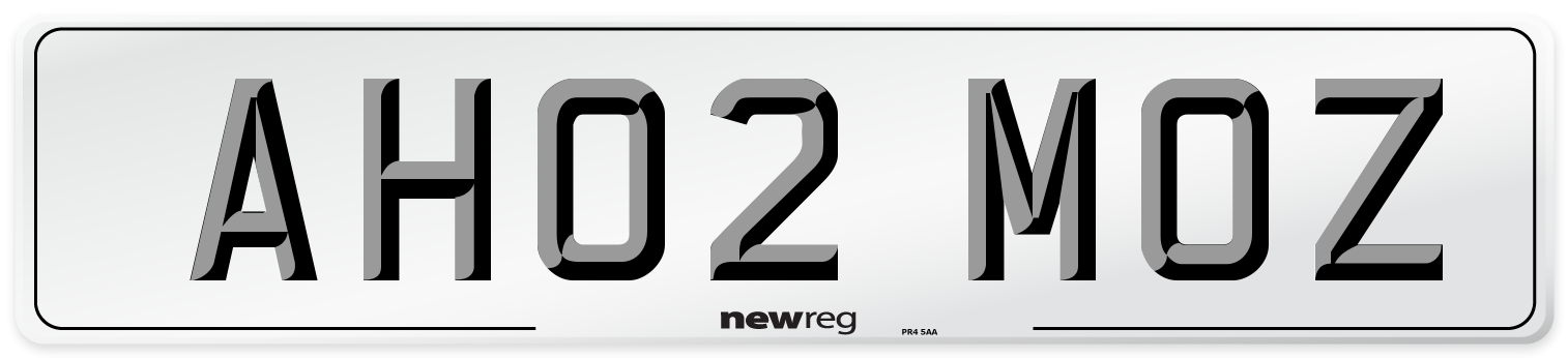 AH02 MOZ Number Plate from New Reg